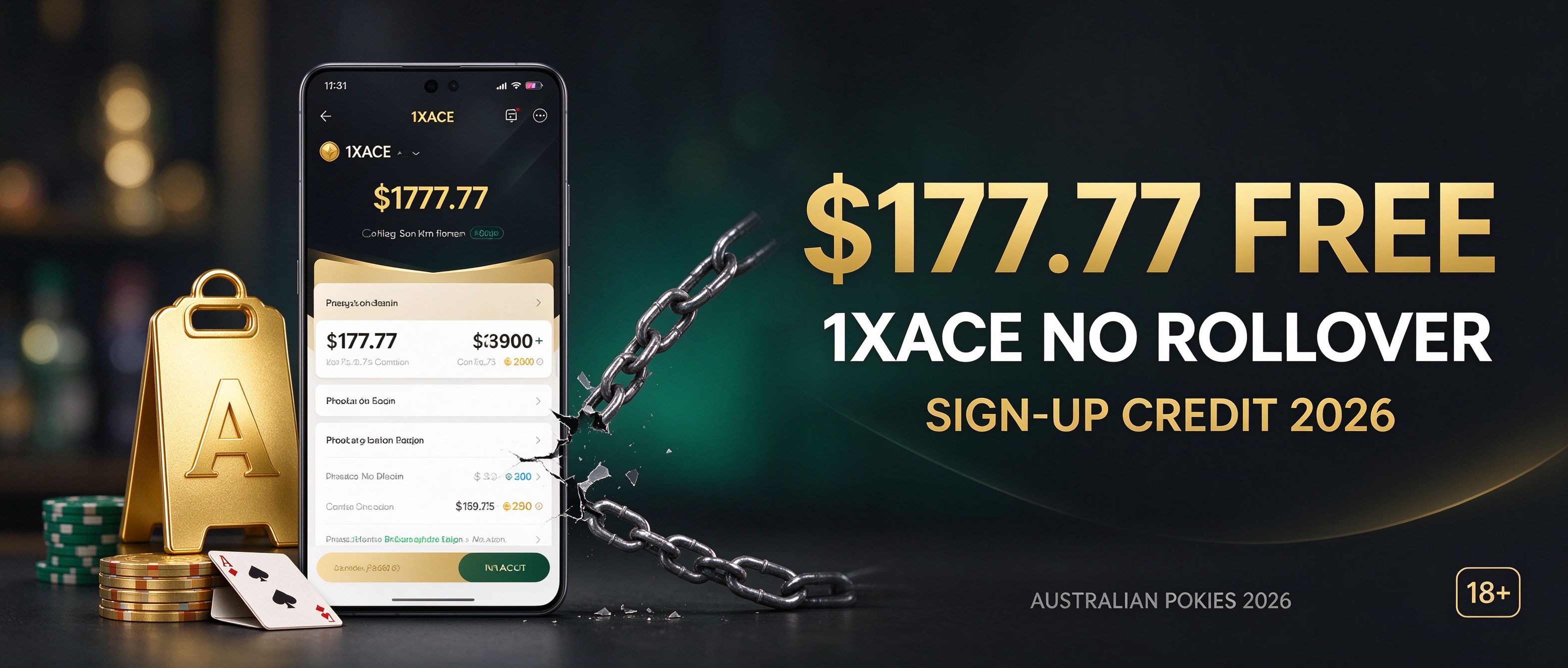 1XACE 177.77 dollar free sign-up with no rollover in 2026