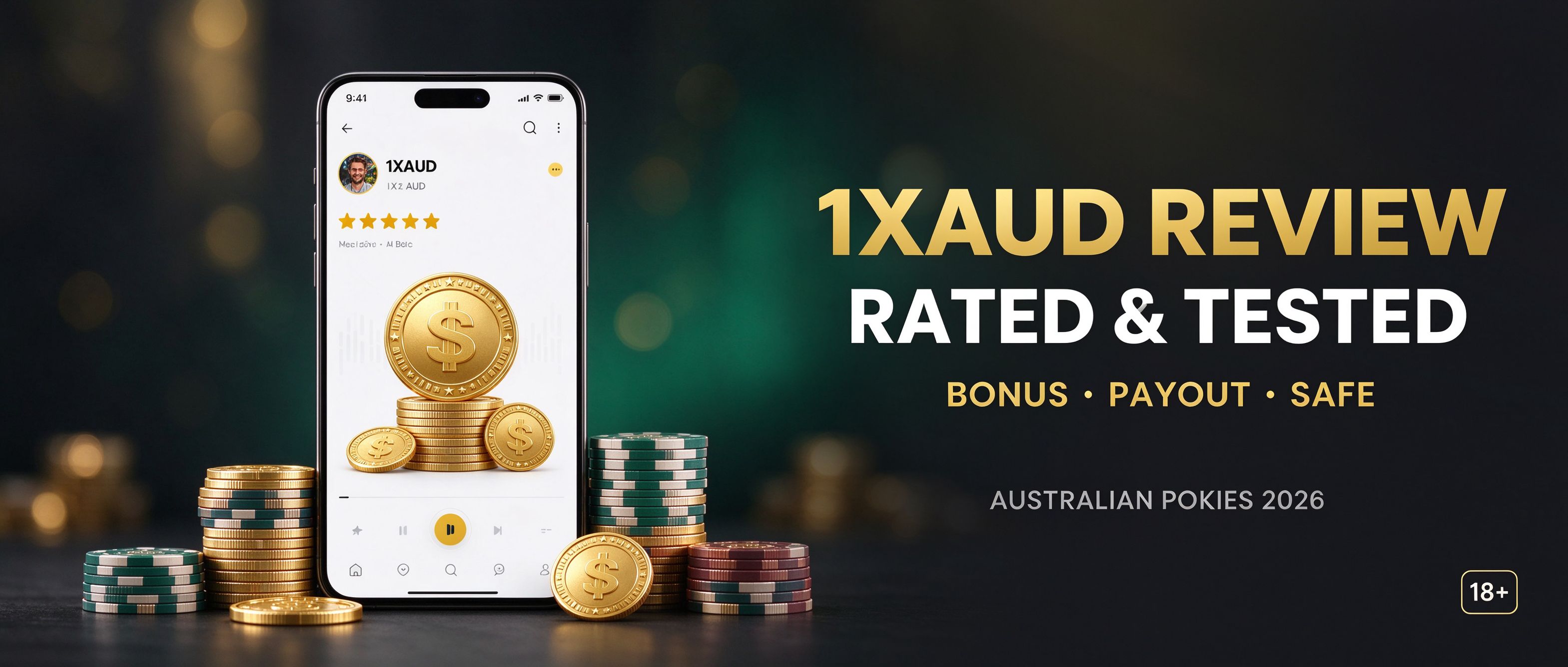 1XAUD casino review rated and tested for bonus payout and safety