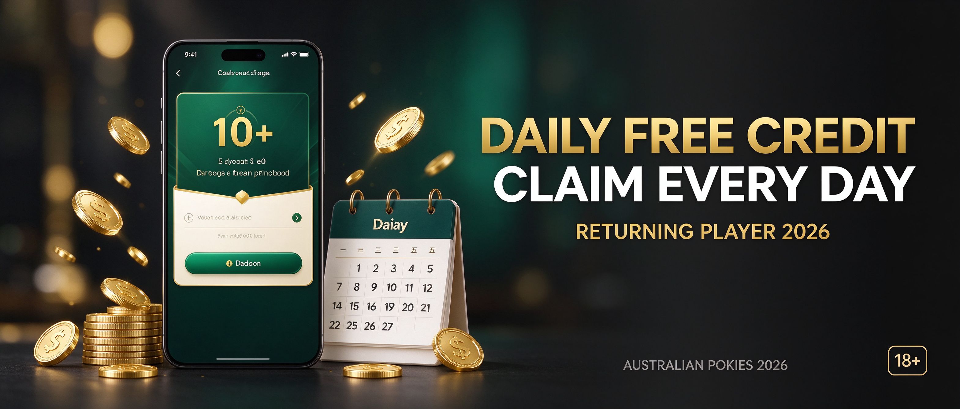 Daily free credit, claim every day as a returning pokies player 2026