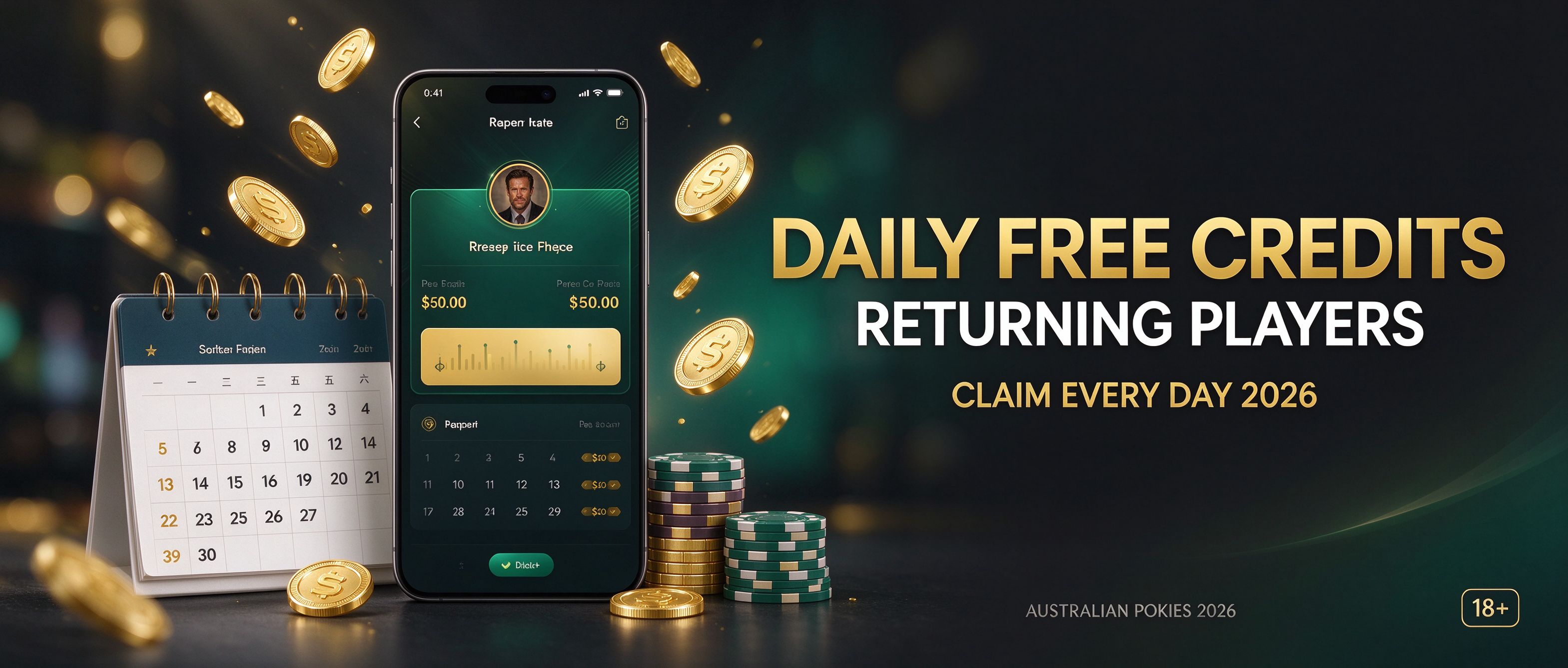 Daily free credits for returning Australian players, claim every day 2026