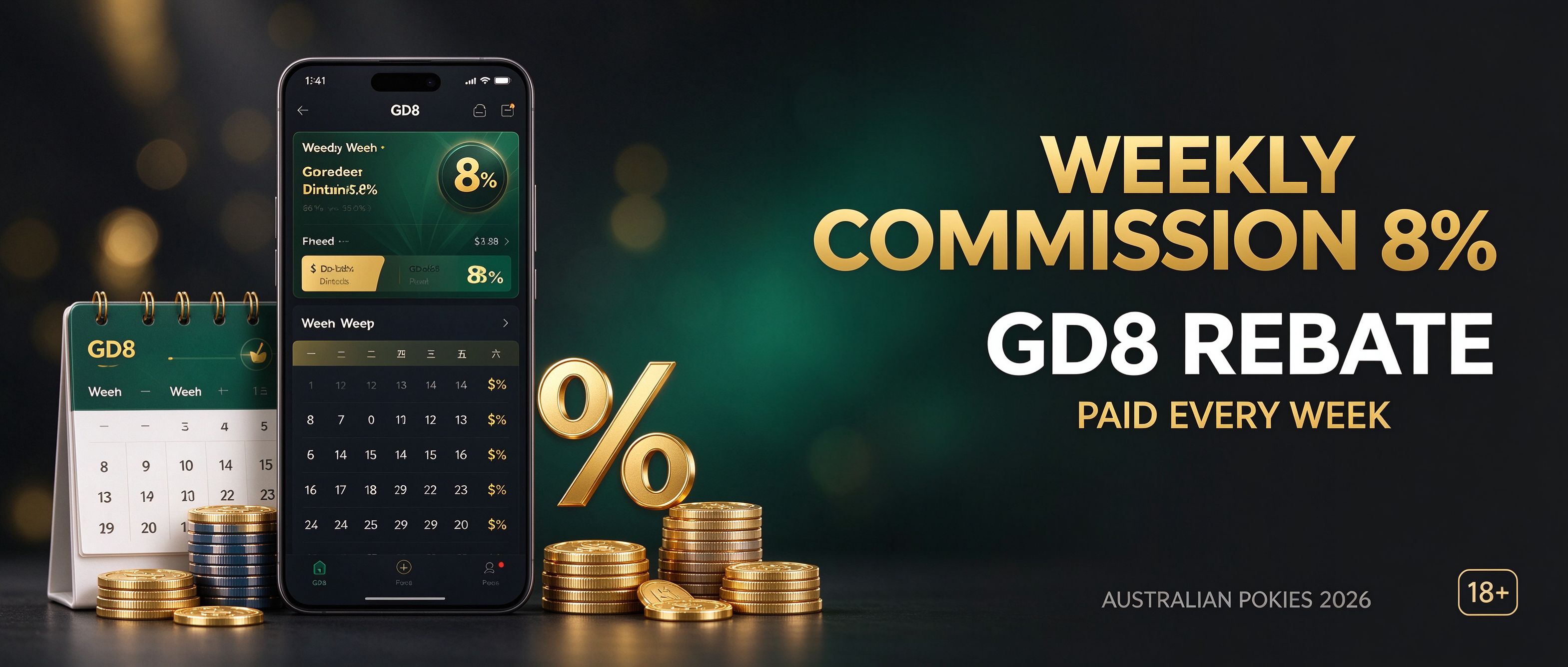 GD8 weekly commission 8 percent rebate paid every week