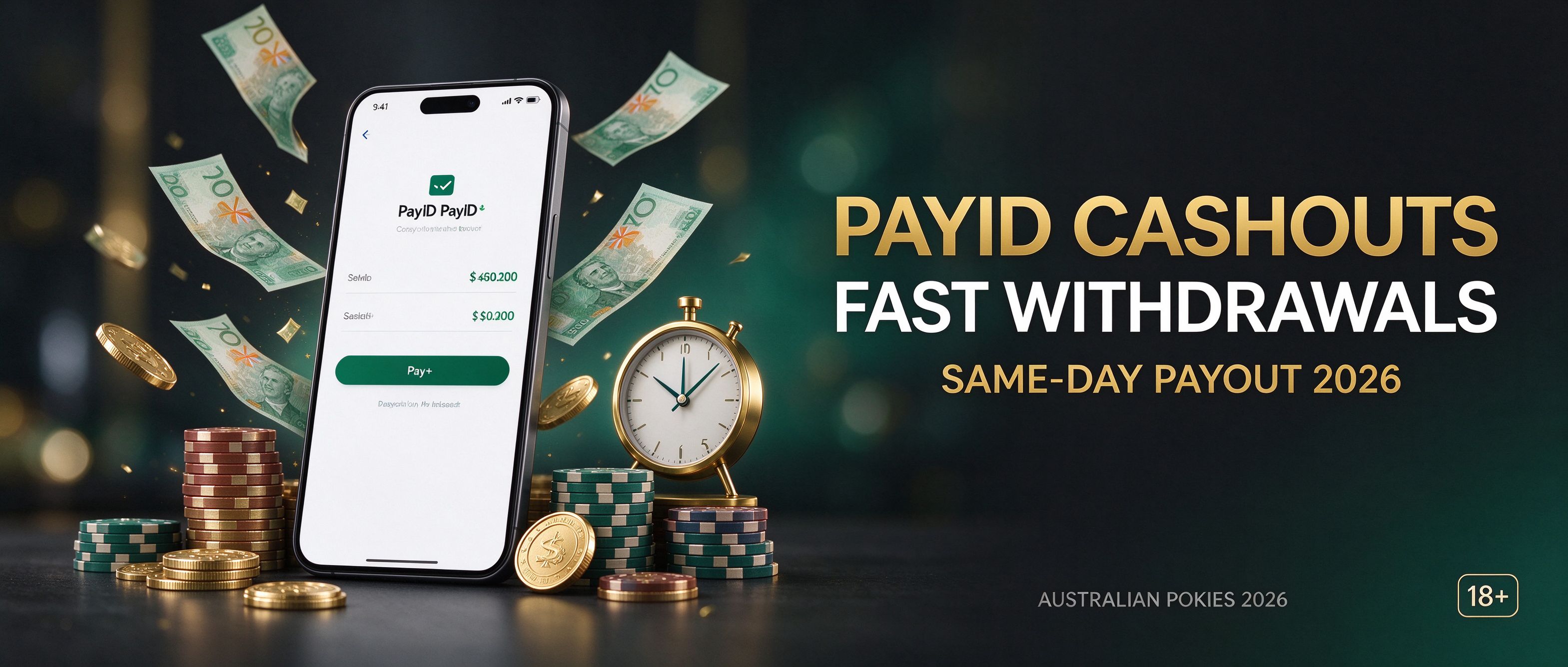 PayID cashouts and fast withdrawals, same-day payout for Australian pokies 2026