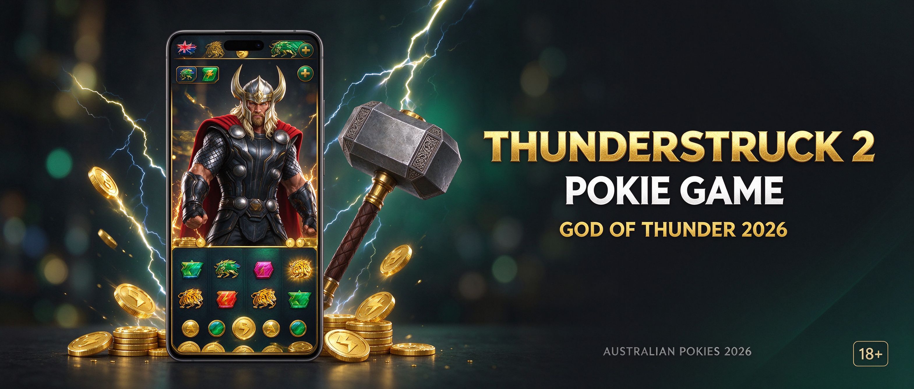 Thunderstruck 2 pokie game, god of thunder, Australia 2026