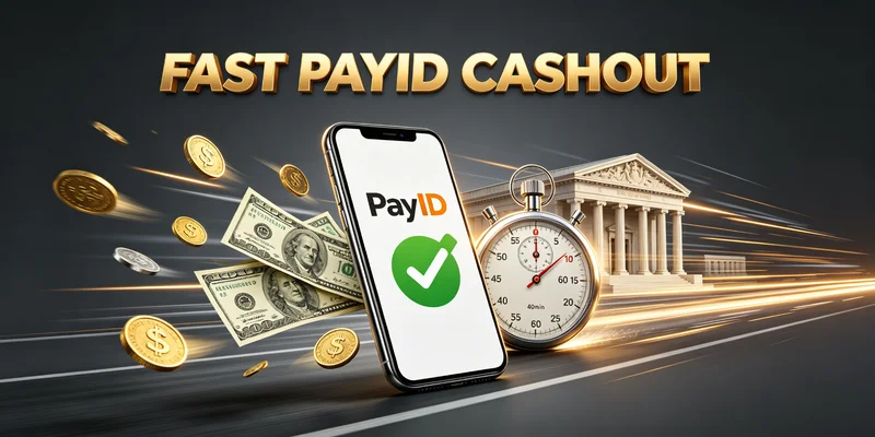 Fast PayID cashout - withdraw your no deposit bonus winnings in under an hour